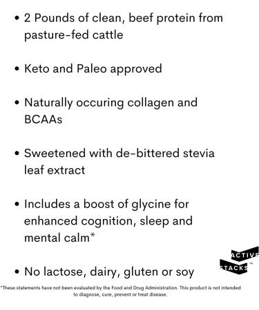 Dairy Free Chocolate Beef Protein Powder with Natural Collagen - Ideal for Keto, Paleo, Bone Broth & Low Carb Diets - 2 Pound - Buy Online on GoSupps.com