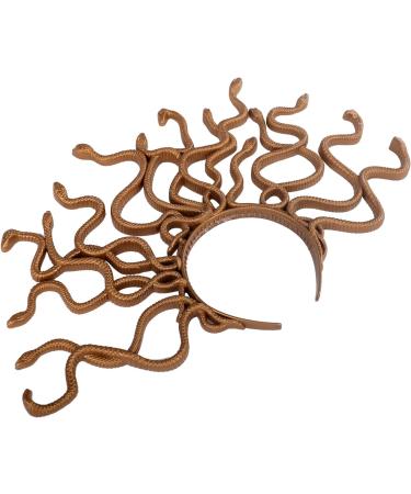 Faxianther Gold Snake Headband Halloween Costume Cosplay Headpiece Hair Hoop Scary Day Of The Dead Fancy Dress Party Masquerade Ball Snake Crowns Tiaras Hair Band - Buy Online on GoSupps.com