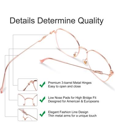 Sangaimei Anti Blue Light Glasses - Prescription Metal Frame for Gaming & PC Blue Light Filter - Rose Gold Frame - Buy Online on GoSupps.com