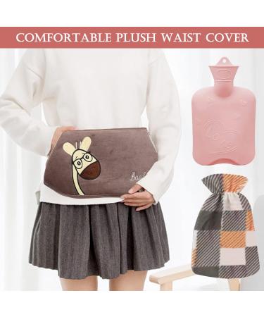 Soft Plush Hot Water Bottle with Cover for Neck, Shoulder, Back, Legs - Hand Waist Warmer - Buy Online on GoSupps.com