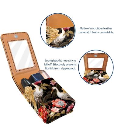 Shop Stylish Leather Lipstick Case - Mini Organizer with Mirror & Unique Fish-Flower Design - Buy Online on GoSupps.com