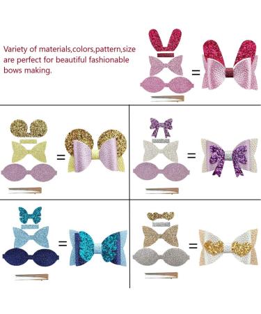 AOUXSEEM Faux Leather Hair Bow DIY Kit - 20 Sets | Pre-Cut Pieces & Clips for Fashionable Hair Accessories - Buy Online on GoSupps.com