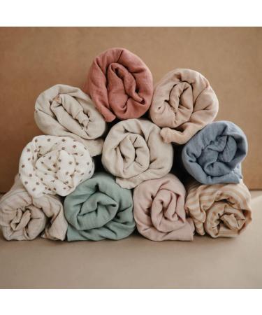 Mushie Extra Soft Muslin Fitted Changing Pad Cover | 100% Cotton | Breathable | Elastic Edges | 72x48x13cm | Blush - Buy Online on GoSupps.com