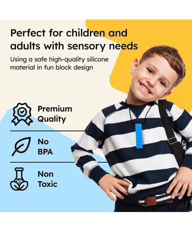 Gafly Chew Necklaces for Kids with Sensory Integration, Autism, ADHD | 3 Pack with Extra Cord and Clasp in Assorted Colors - Buy Online on GoSupps.com