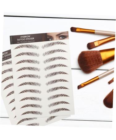 PLAFOPE Fake Eyebrow Stickers 9 sheets Temporary Eyebrows Hairlike Tattoos Transfer Transfers Stickers Shaping Sticker Eyebrow 21x14.7cm Brown - Buy Online on GoSupps.com