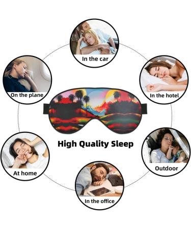 SSIMOO Landscape Painting Soft Sleep Eye Mask | Breathable Eye Patch for Women | Perfect Travel Relaxation Accessory - Black - Buy Online on GoSupps.com
