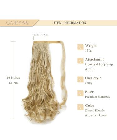 Buy Gairyan 60cm Ponytail Extension - Curly & Long Synthetic Hair Braid in Bleaching Blonde & Sandyblond for Women - Buy Online on GoSupps.com