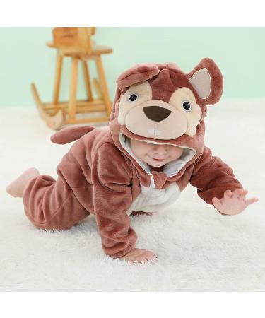 COOKY.D Unisex Winter Hooded Romper Jumpsuit 6-12 Months - Squirrel Design - Buy Online on GoSupps.com
