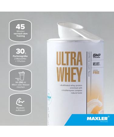  Maxler Maxler Ultra Whey Protein - 22g of protein per serving - Pure whey protein powder - Protein concentrate - Buy Online on GoSupps.com