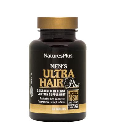 NaturesPlus Men's Ultra Hair Plus Sustained Release - 60 Tablets - All-Natural Hair Growth Supplement for Men - Promotes Fuller Healthier Hair - Gluten-Free - 30 Servings