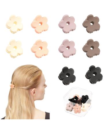 Small Hair Claw Clips for Thin Hair Mini Cute Flower Hair Clips for Women Girls Non Slip Tiny Plastic Jaw Baby Claw Clips Variety Pack Matte Short Hair Styling Accessories 10PCS Mixed colors