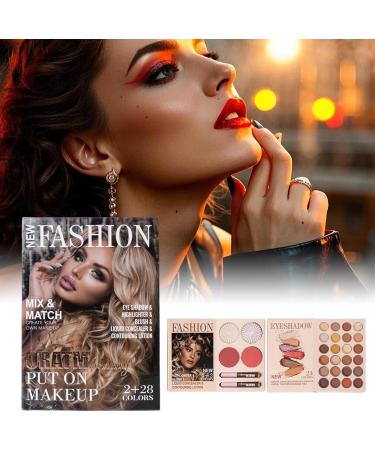 Makeup Palette - 30 Colors Highlighter Blush - Makeup Set Eyeshadow Highlighter Beauty | For Cheeks and Face Daily Use Travel Parties Birthday Wedding Women - Buy Online on GoSupps.com