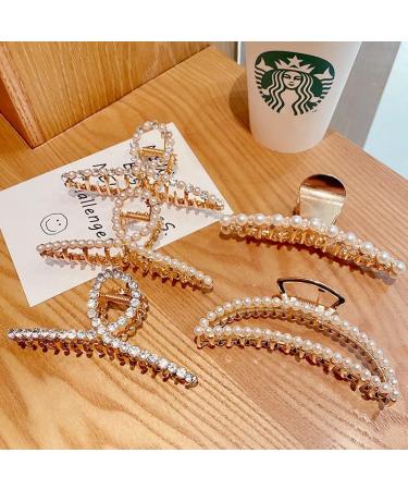 Hair Clips Retro Elegant Big Pearl Hairpin Sweet Hairpin Hairstyle Makeup Headband Hairpin Hair Accessories Blue Hair Clips (Size : 5) - Buy Online on GoSupps.com