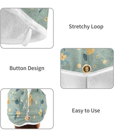 Flower Duck Blue Hair Towel 2 Pack | Super Absorbent Quick Drying Hair Turbans for Women & Girls - Buy Online on GoSupps.com