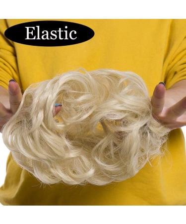 Updo Hairpiece Scrunchy 35g Bleach Blond - Wavy Curly Messy Bun Chignon Extensions - Buy Online on GoSupps.com