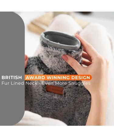 Hot Water Bottle with Cover UK - 2L Hot Water Bag for Pain Relief and Heat Control - Buy Online on GoSupps.com