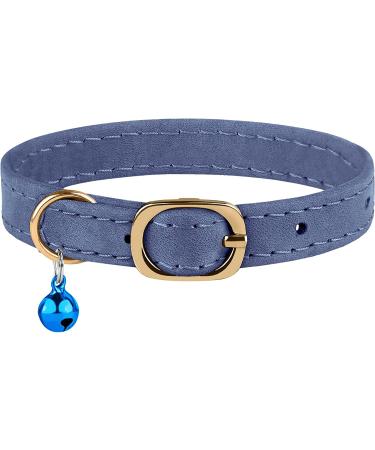 Murom Adjustable Soft Genuine Leather Cat Collar - Smoky Blue - Buy Online on GoSupps.com