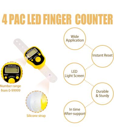 ILouxNei Knit Counter Set - 4 Pcs LCD Electronic Finger Digital Row Counter & Marker for Knitting/Crochet - Mechanical Manual Clicker Lap Tracker - Buy Online on GoSupps.com