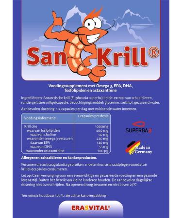 Buy SanKrill 500mg - Premium Antarctic Krill Oil Capsules with Omega 3 & Astaxanthin | 60 Count - Buy Online on GoSupps.com