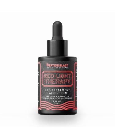 Red Light Therapy Activation Serum - Deep Penetration Technology with Green Tea Hyaluronic Acid & Peptides | Prepares Skin for Devices Improves the Look of Fine Lines & Wrinkles 1 oz