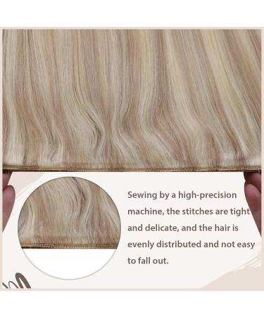 LAAVOO Real Hair Extensions - Ash Blonde Highlights Sew-In Weft Tress - 100g Remy Hair #P18/613 40cm - Buy Online on GoSupps.com