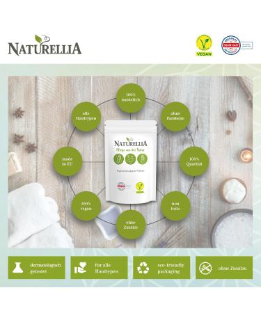 Pure Naturellia Hyaluronic Acid Powder 10g - Vegan Low Molecular Weight for DIY Facial Serum - Made in Germany - Buy Online on GoSupps.com