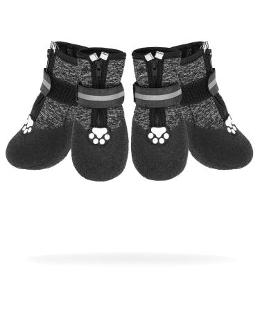 VKPETFR Breathable Dog Boots - Waterproof Shoes for Dogs with Reflective Strip for All Seasons, Anti-Slip Socks Paw Protector Heat Protection for Indoor and Outdoor Puppy Hiking Medium