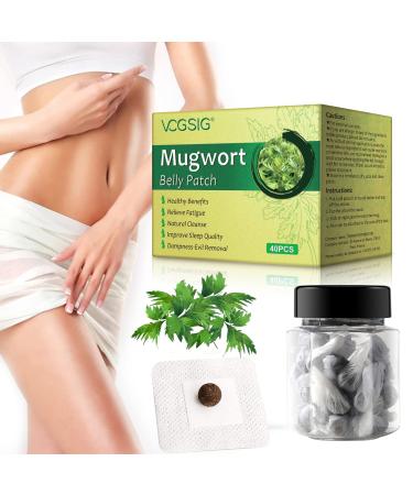40Pcs Mugwort Belly Patch, Moxibustion Belly Button Patch, Mugwort Navel Sticker, Natural Herb Wormwood Essence Pills 40Pcs Belly Sticker, Herbal Abdomen Waist Patch for Men and Women