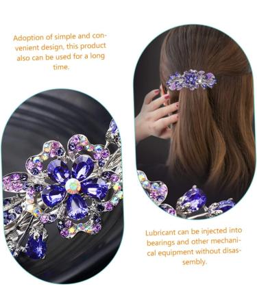 FRCOLOR hairpin rhinestone clip purple barrettes flower crystal hair clips metal hair crystal hair barrettes flower hair barrettes hair holder hair clamp holder alloy Miss wedding top clip - Buy Online on GoSupps.com