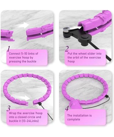 JKSHMYT Smart Weighted Fit Hoop Plus Size for Adults Weight Loss  Hula Circle-2 in 1 Infinity Fitness Hoop  24 Links Detachable & Size Adjustable  with Ball Auto Rotate 360 Degree for Women 24 Links-Purple 47-58" - Buy Online on GoSupps.com