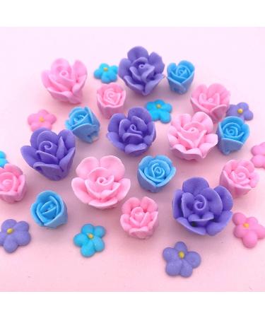 30 Piece Unicorn Icing Flowers Set with Edible Roses, Lavender, and Unicorn Sprinkles - Simply Sucr - Buy Online on GoSupps.com