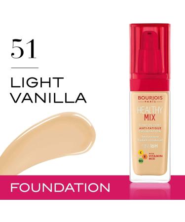 Bourjois Healthy Mix Anti-Fatigue Foundation 51 Light Vanilla 30ml SPF 29 - Medium Coverage - Buy Online on GoSupps.com