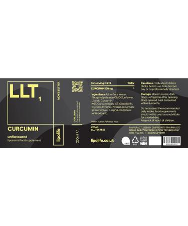 lipolife LLT1 Liposomal Curcumin C3 Complex 240ml | 95% Curcuminoids | Advanced Nutrient Delivery - Buy Online on GoSupps.com
