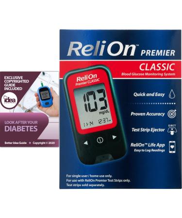 ReliOn Premier Classic Blood Glucose Monitoring System Bundle with Exclusive "Look After Your Diabetes" - Better Idea Guide (2 Items)