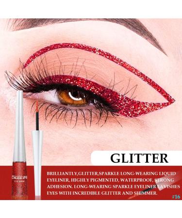 2Pcs Bronzer Red Liquid Glitter Eyeliner Set for Women - Sparkly Makeup Liners - Buy Online on GoSupps.com