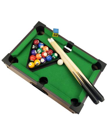 Benfu Mini Table Billiards Game, Home and Office Desktop Billiards Game, Including Pool Table 15 Colorful Balls, 1 Cue Ball, 2 Billiard Sticks, 1 Chalk Triangle Cube 20
