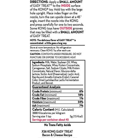 KONG Easy Treat Dog Treat Paste 8oz (2 Pack) - Peanut Butter Bacon Cheese Flavor - Buy Online on GoSupps.com