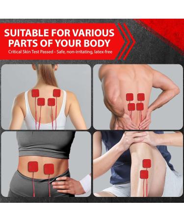 TENS Unit Replacement Electrode Pads - 10 Reusable & Latex-Free Self-Adhesive Pads Compatible with Nicwell Care EMS Devices - 2x2 Inch - Best Quality for Pain Relief - Buy Online on GoSupps.com