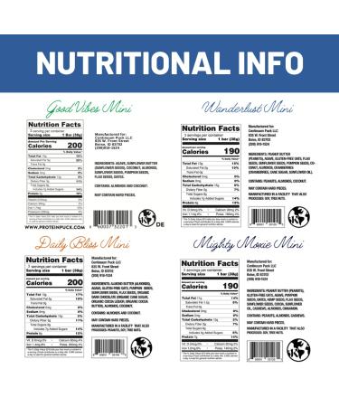 Protein Puck Mini Bars Variety Pack Case of 12 - High Protein Vegan Snacks | Gluten-Free, Non-Dairy, Non-GMO Breakfast Bar - Plant-Based Healthy Snacks - Buy Online on GoSupps.com