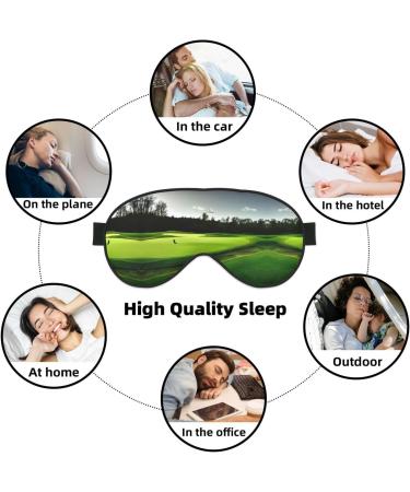 Green Golf Course Print Unisex Sleep Mask | Double-Sided Eye Mask for Sound Sleep & Skin Care - Ideal Gift - Buy Online on GoSupps.com