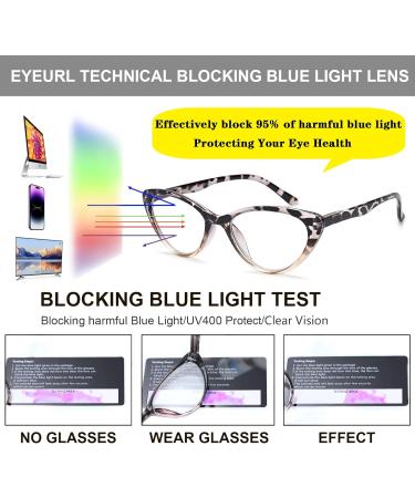 EYEURL Cat Eye Reading Glasses for Women - 4-Pack Blue Light Blocking Anti-Glare Readers (1.5x) - Shop Internationally - Buy Online on GoSupps.com