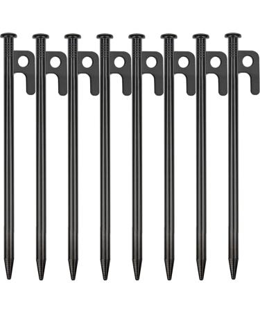 8 Pack Tent Stakes Heavy Duty Metal Tent Pegs for Camping Steel Tent Stakes 8 inch Unbreakable and Inflexible 8 8 IN