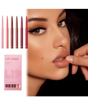 Makeup Lip Pencil Lip Pencil Pens - 6X Waterproof Lip Tint | Matte Lipstick Smudge-Proof Lip Pencil Long-Lasting Lip Gloss for Women - Buy Online on GoSupps.com