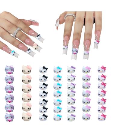 77 Pcs Nail Charms Hello Kitty Nail Charms 3D Nail Charms Nail Decorations for Nail Art(Style 3) Style 3 Style 3