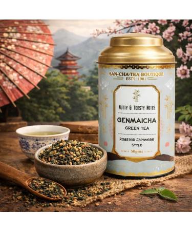 Sancha Tea Boutique Th vert Genmaicha th popcorn riz grill th vert ar me sucr torr fi th vert de style japonais th import Th vert Genmaicha - 50 g de feuilles en vrac - Buy Online on GoSupps.com