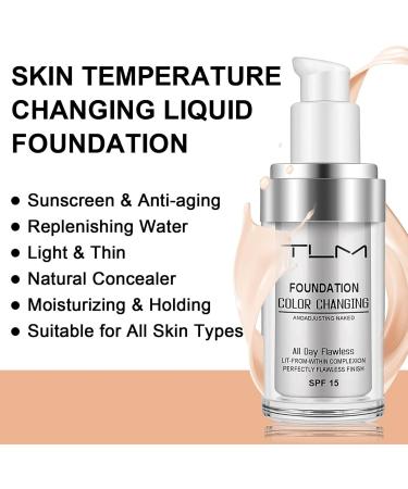 DongEr 2 Pack Color Changing Foundation Flawless White Makeup Long Lasting Waterproof SPF 15 for Face - Buy Online on GoSupps.com