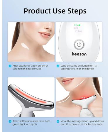 Keeson Red Light Therapy Face Massager Kit for Skin Care - White - Buy Online on GoSupps.com