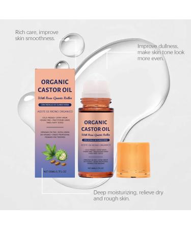 Huile de ricin bio avec roll-on en quartz rose Roll-on l'huile de ricin dor e hydrate la peau en profondeur soulage la s cheresse et illumine le teint 50 ml - Buy Online on GoSupps.com
