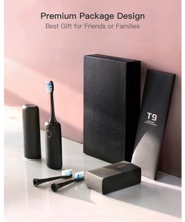 Compact Electric Toothbrush for Adults | 62,000 VPC | 2Hrs Charge | 30 Days Battery | 3 Modes | 4 Heads | Timer | Waterproof | Rechargeable Sonic Toothbrush - Deep Black - Buy Online on GoSupps.com