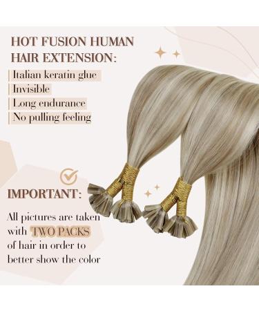 Hetto Real Hair Extensions Ash Blonde #17/23 Bonded Remy Hair 40cm 50g 16 Inch for Seamless Volume - Buy Online on GoSupps.com